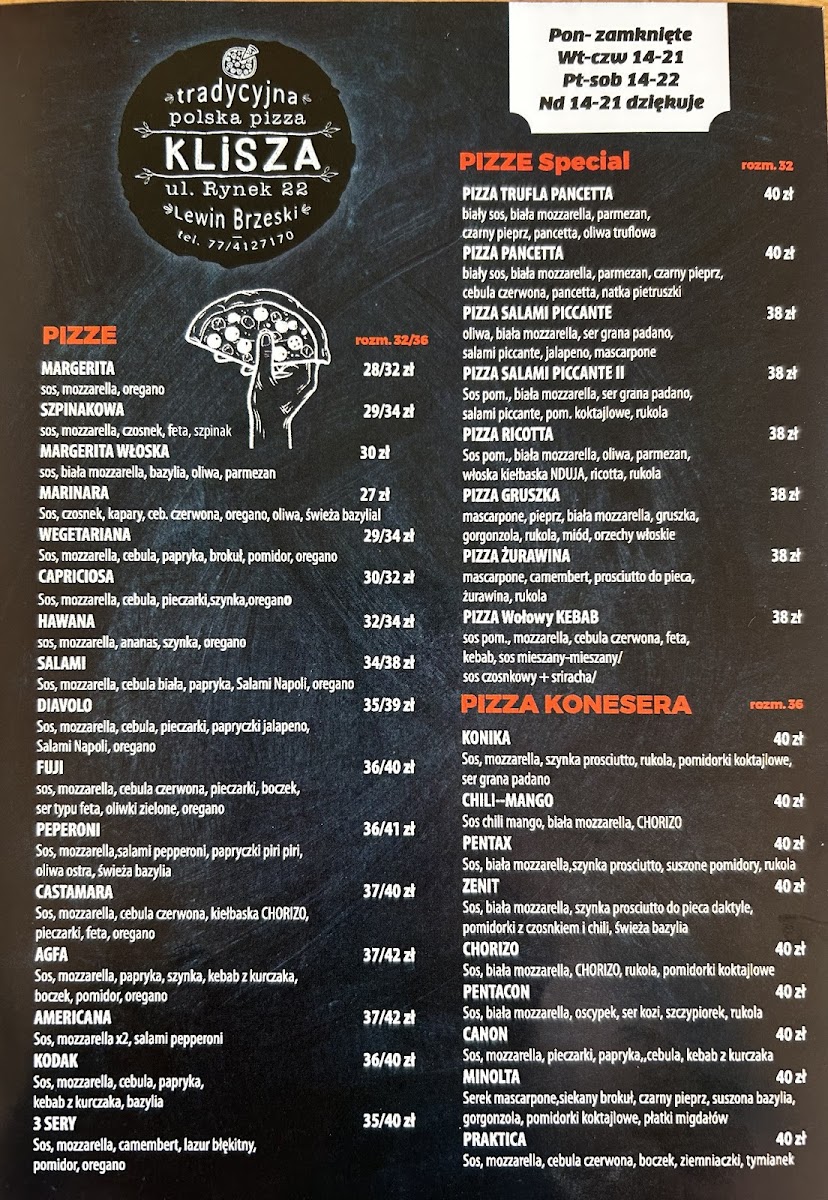 Menu Pizzeria Klisza-2